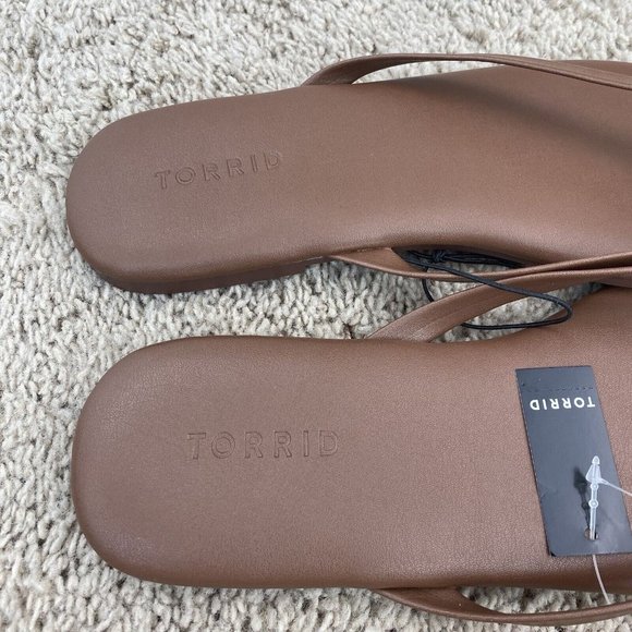 Torrid Flip‎ Flop WW Wide Sunnie Deep Taupe Brown Flat Sandals Thong Shoes 9 NWT - Picture 5 of 8